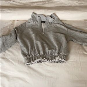 Crop quarter zip sweatshirt